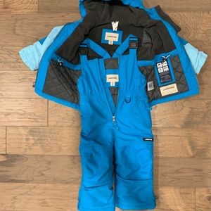Lands’ End boy & girl 2T snow bib & jacket blue